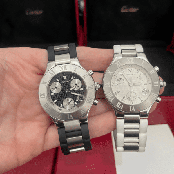 HIS & HERS CARTIER CHRONOGRAPHS (FULL SETS)