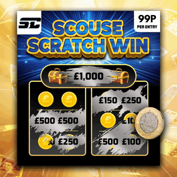 £10,000 SCRATCH CARD INSTANT WIN COMP - £500 END PRIZE