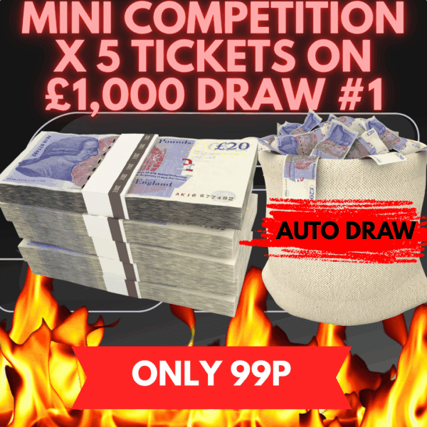 X5 MINI DRAW ON £1,000 TAX FREE CASH #1 *AUTO DRAW*