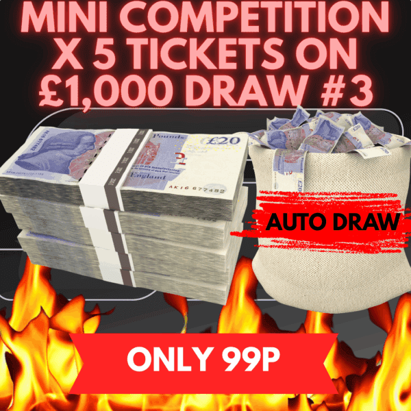 X5 MINI DRAW ON £1,000 TAX FREE CASH #3 *AUTO DRAW*