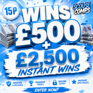 £500 TAX FREE CASH + £2,500 INSTANT WINS *AUTO DRAW*