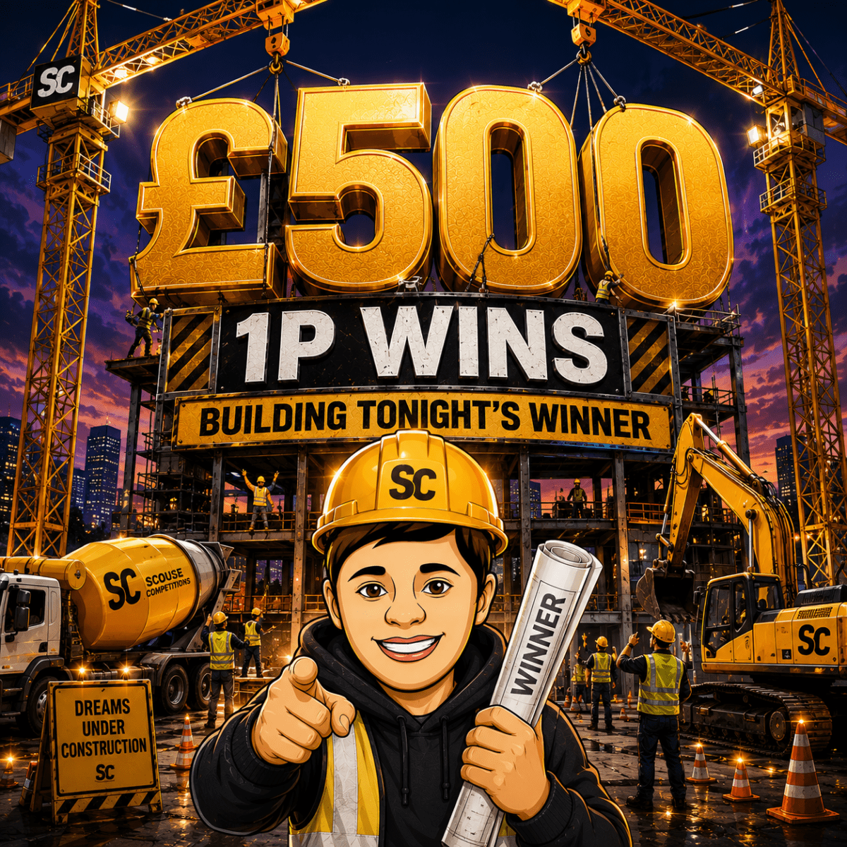 1p Wins £500 *lowest Price Comp Ever*